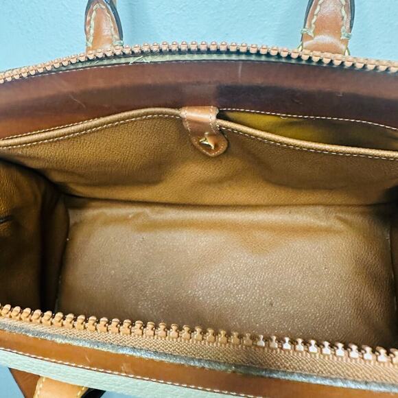 Vintage DOONEY & BOURKE Bone White Tan 1980s Leather Crossbody Straps Handbag - Picture 8 of 14
